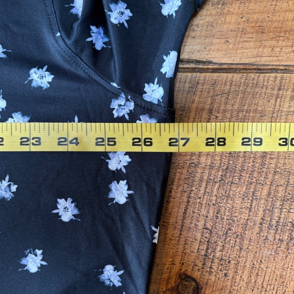 G/FORE Mens Performance Golf Short Sleeve Black Floral Print Polo Shirt Logo XXL - Picture 8 of 10